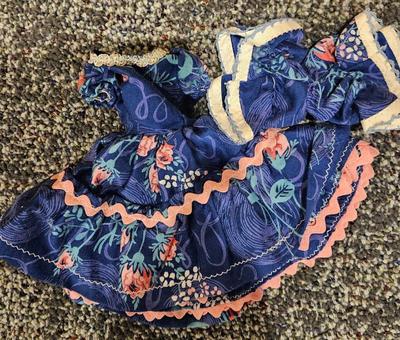 Outfit 14 blue and pink square dancing dress with pantaloons
