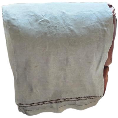 Antique linen beige damask crochet on bottom 42 in x 23 5 in