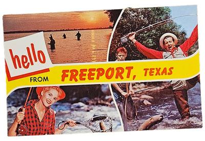 1960s hello from freeport texas astro card unused 2)