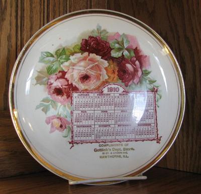Circa 1905-1925 Dresden China East Liverpool OH Under The Management Of The Pottery Cooperative Calendar Indicates That The Plate Was...