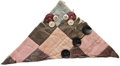 Block Rescued From A Crazy Quilt Circa 1890s Fabric Along With Antique Buttons
