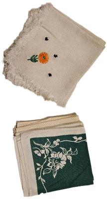 Frayed with orange flower green with white flowers