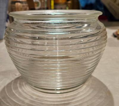 Glass 1940s 1950s bee hive planter