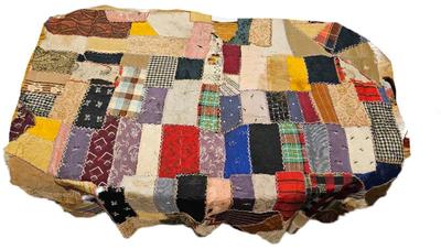 Block Rescued From A Crazy Quilt Circa 1890s Fabric 40 x 133 No Backing