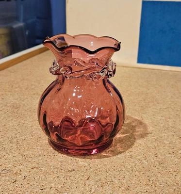 Glass 1980s 1990 pilgram glass cranberry glass 10)