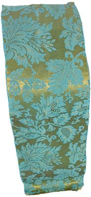 Antique Real Silk Gold & Teal 
Brocade 30 in x 9.5 in x 8.25 in x 34.75 in Salvage on 8.25 End
