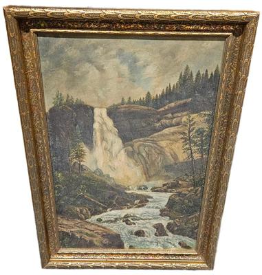 •	Circa 1887-1919 Oil on Academy Board by F. Weber & Co Manufacturers and Dealers in Artists Materials Unsigned Frame 21.25x15...