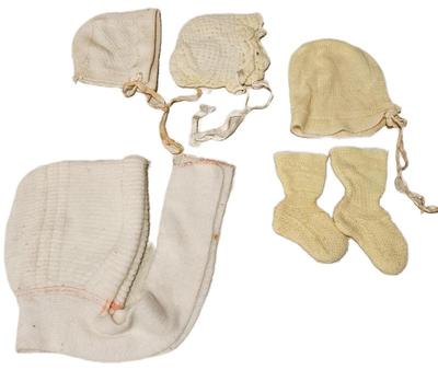 1960s crochet or knit hat booties 2)