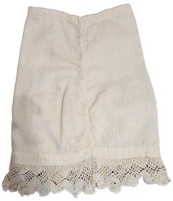 Edwardian doll flannel petticoat with crochet 15 in