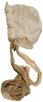 1900s baby bonnet with long ties