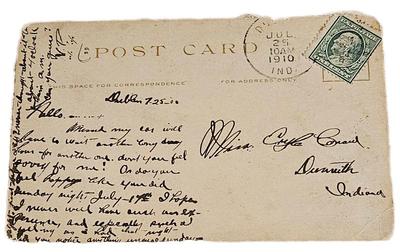 1910 postmark james whitcomb riley just be glad embossed used 2)