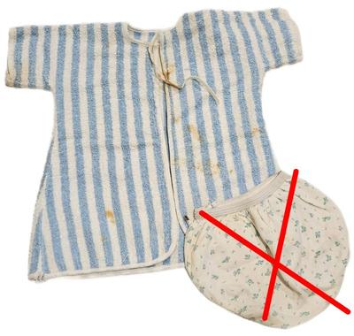 1960s baby s robe striped blue