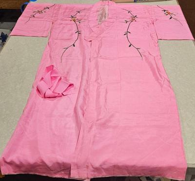 Wwii silk pink kimono brought back from japan by soldier front