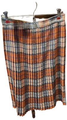 1950s woman s orange plaid skirt