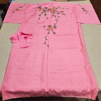 Wwii silk pink kimono brought back from japan by soldier back