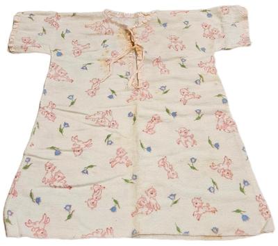 1960s baby s robe pink lambs and blue flowers