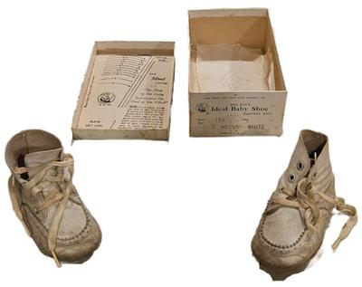 1960s ideal baby shoes and box