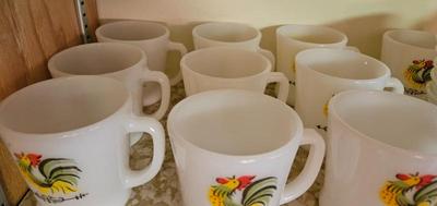 Fire king chanticleer rooster mugs cups