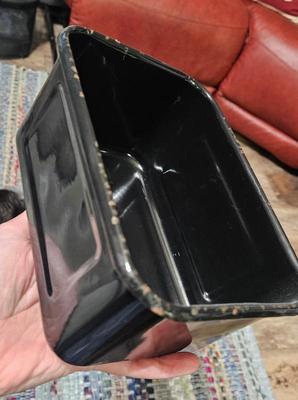 Enamelware 1940s 1950s black loaf pan
