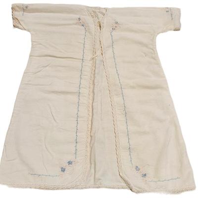 1960s baby s robe with beautiful blue embroidery