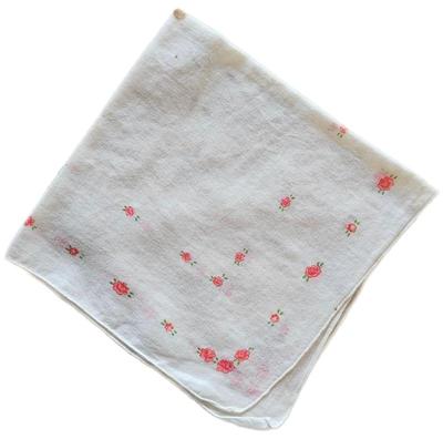 Handkerchief white with tiny pink flowers