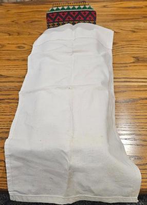 1960s homemade barbie type doll bed with a sheet 1)