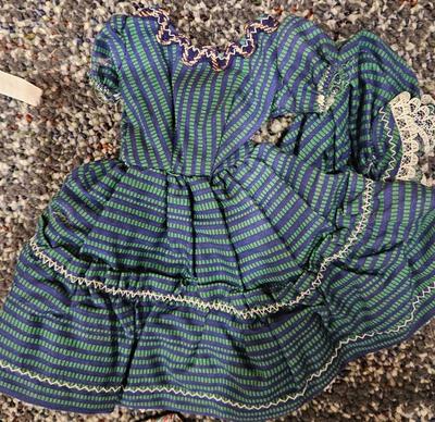 Sale Photo Thumbnail #1226: Outfit 11 blue and green square dancing dress with pantaloons