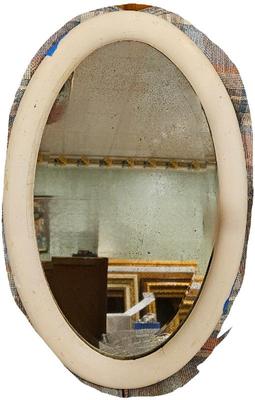 Antique oval beveled mirror 23x15 1)