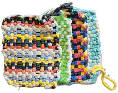 1960s handmade on loom potholders sets of 4 or 5