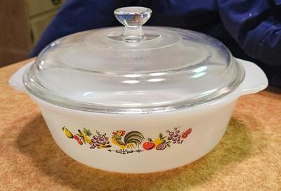 Fire King Chanticleer Rooster #446 #8 1 Qt Casserole 