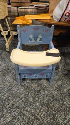 1960s potty chair original finish and decal is under blue paint)