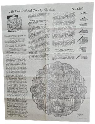Jiffy filet crocheted cloth by alice brooks no 6260