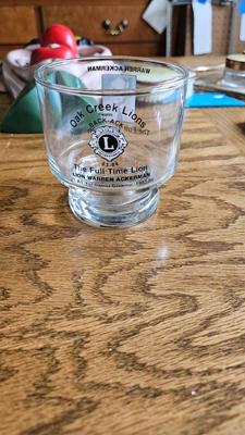 Lion s club memorabilia glass