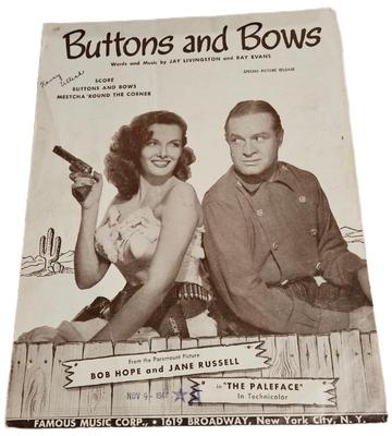 Nov. 9 1948 Buttons And Bows From The Paramount Picture The Paleface Bob Hope Jane Russell