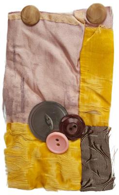 Block Rescued From A Crazy Quilt Circa 1890s Fabric Along With Antique Buttons