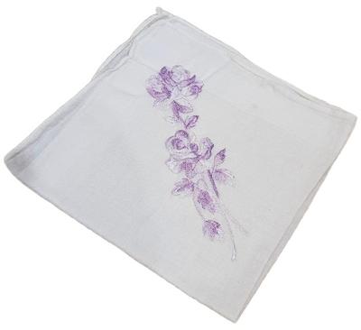 Handkerchief white purple flower swag