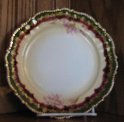 Unknown Timeframe Unknown Painter Unknown Maker The Original Design Flowers was Painted Over With The Beautiful Green And Burgundy