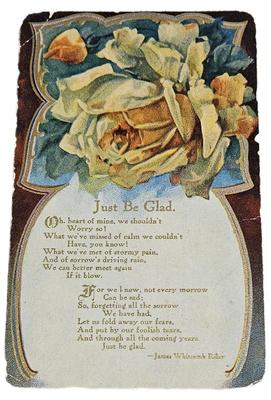 1910 postmark james whitcomb riley just be glad embossed used 1)