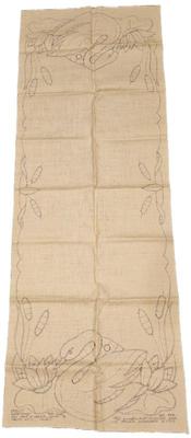 No 827 scarf 15”x42” swan pure linen trade wonder art mark