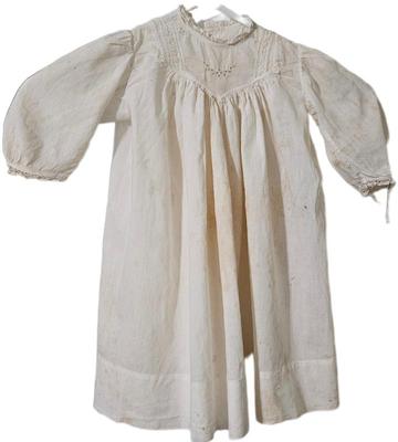 Edwardian doll dress v shape neck with eyelet flower