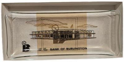 Circa 1960s bank of burlington commenorative crystal tray