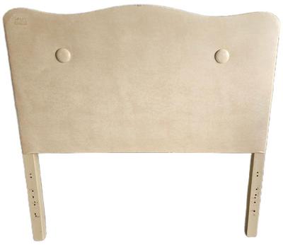 1950s beige twin size fabric vinyl headboard