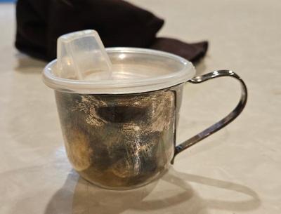 1980s silver plated sippy cup