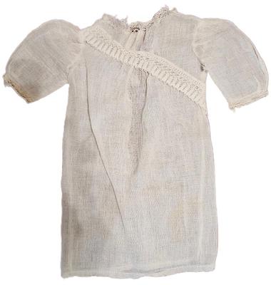 Edwardian doll chemise with diagonal lace in front