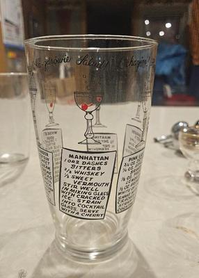 Glass 1950s bar recipes tumbler