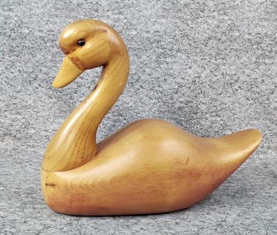 Canadian artisan carved wood swan decoy