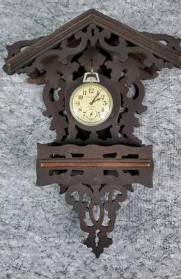 Vintage new haven pocket watch with wall mount display