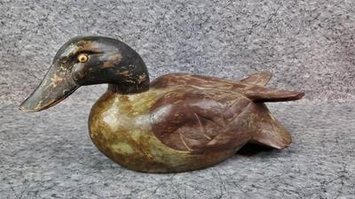 Vintage hand crafted wooden decoy duck