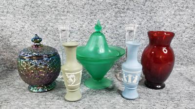 Uranium candy dish candle holders and vases