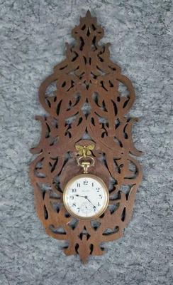 Vintage hamilton pocket watch with wall mount display